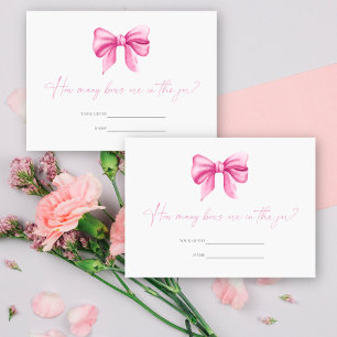 Pink bow - Guess how many bows game Enclosure Card