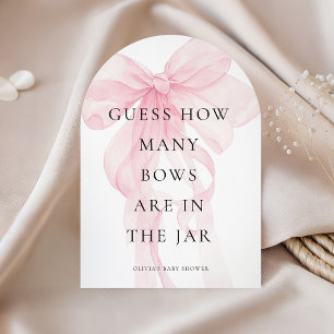 Pink Bow Guess How Many Game Baby Shower card