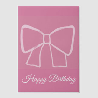 Pink Bow Happy Birthday – Vellum Invitations