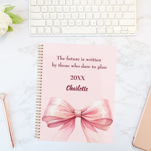 Pink bow inspirational quote 2026 planner (Creator Uploaded)