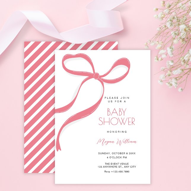 Pink bow  invitation (Creator Uploaded)