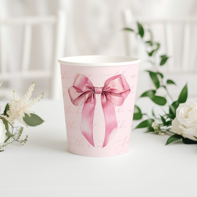 Pink Bow Its a girl Baby Shower Paper Cups (Creator Uploaded)