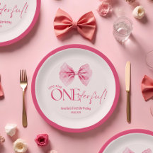 Pink bow Little Miss Onederful 1st Birthday  