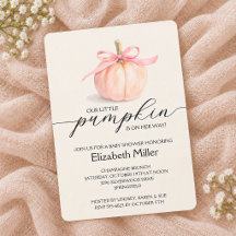 Pink Bow Little Pumpkin Baby Shower