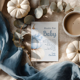 Pink Bow Little Pumpkin Girl Books for Baby Shower Enclosure Card