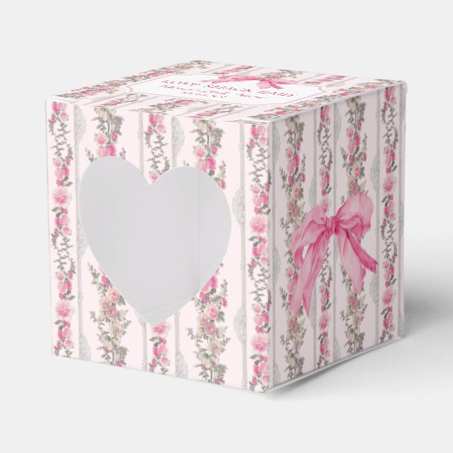 Pink Bow Love Shack Baby Shower GIft Favour Box (Front Side)