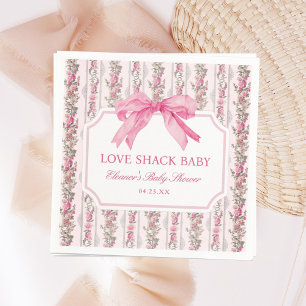 Pink Bow Love Shack Baby Shower Napkin