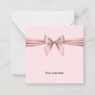 Pink Bow Mini Thank You Note Card