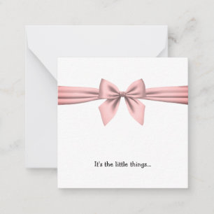 Pink Bow Mini Thank You Note Card