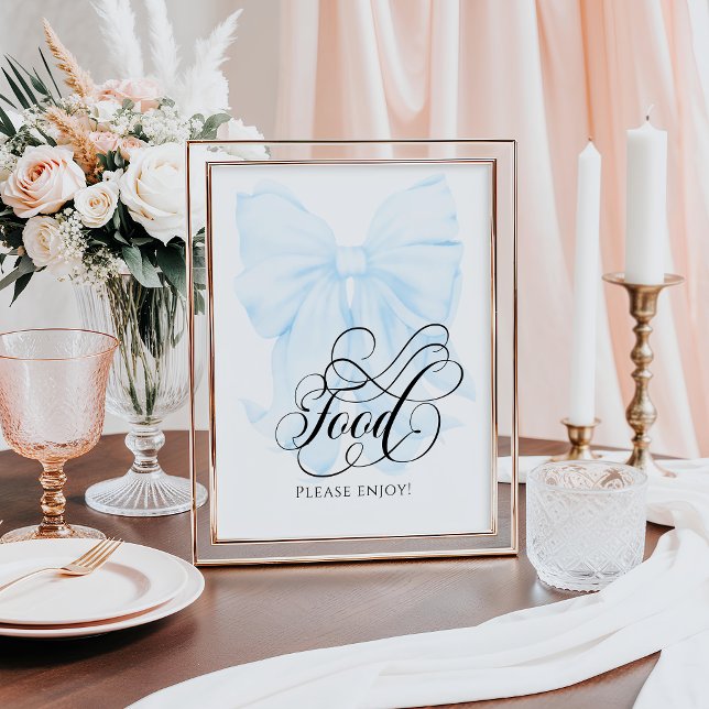 Pink Bow Modern Baby Shower Food Poster (Creator Uploaded)