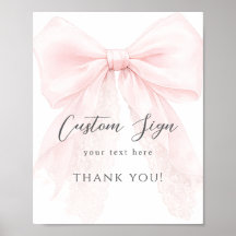 Pink Bow Modern Baby Shower Girl
