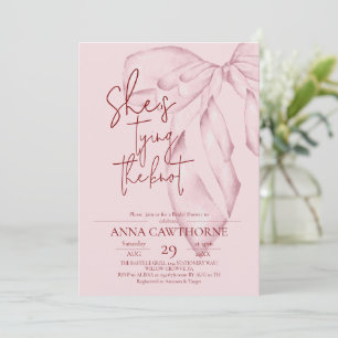 Pink Bow ⎮Modern Elegant Bridal Shower Invitation