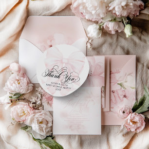 Pink Bow Modern Elegant Girl Baby Shower Classic Round Sticker