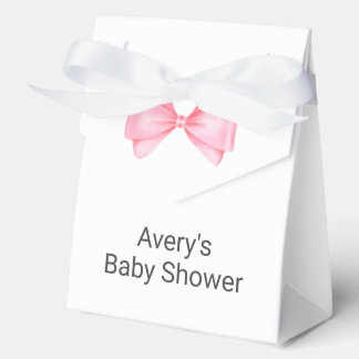 Pink Bow Modern Girl Baby Shower Favour Box