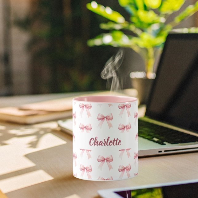 Pink bow name mug (Creator Uploaded)