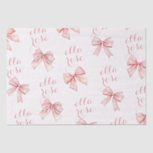 Pink Bow Name Tissue Paper
