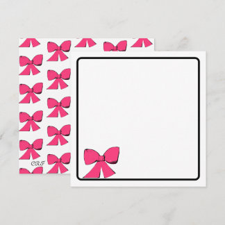 Pink Bow Note Card