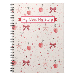 Pink Bow Notebook – Cute Coquette Aesthetic