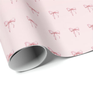 Pink Bow Pattern Gift Wrapping Paper