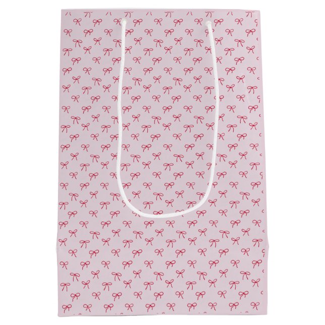  pink bow pattern Valentine's Day  Medium Gift Bag (Back)