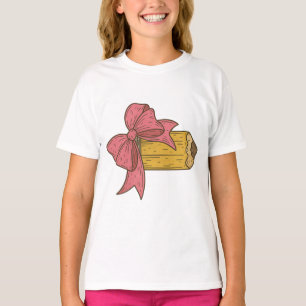 Pink bow pencil|pencil with bow png|coquette teach T-Shirt