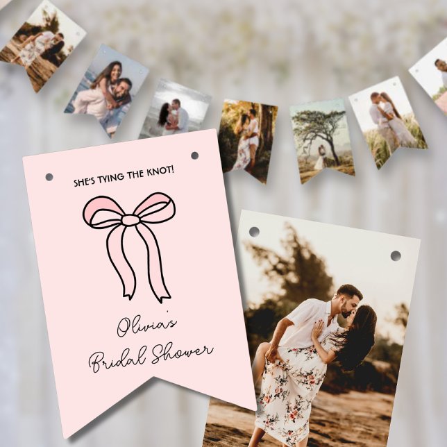 Pink Bow Personalised Bridal Shower Photo Banner (Pink Bow Personalized Bridal Shower Photo Banner
)