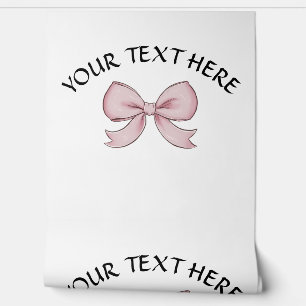 Pink Bow Personalised Name Text Coquette Wallpaper