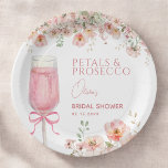 Pink Bow Petals & Prosecco Blush Bridal Shower  Paper Plate<br><div class="desc">Make your bridal shower both stylish and practical with our Pink Bow Petals & Prosecco Blush Bridal Shower Paper Plates. Featuring a soft blush design adorned with a delicate pink bow and floral accents, these plates add elegance to your celebration. Perfect for serving brunch, desserts, or snacks, they are sturdy,...</div>
