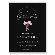 Pink Bow photo black background elegant graduation