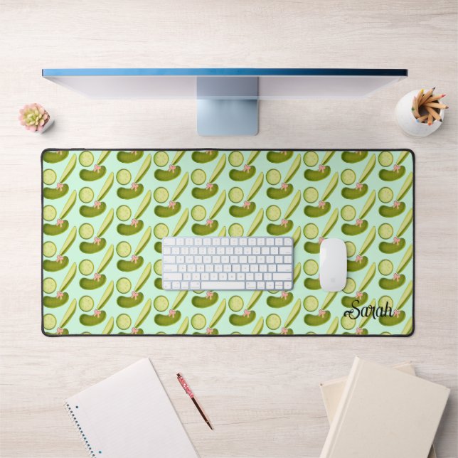 Pink Bow Pickles Desk Mat (Office 1)