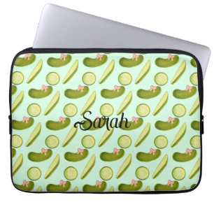 Pink Bow Pickles Laptop Sleeve