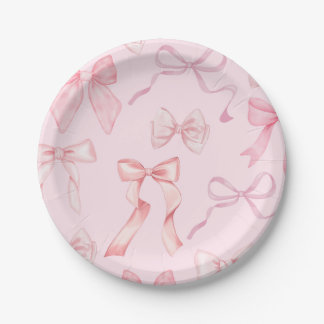 Pink Bow Plates - Tutu Cute Plates