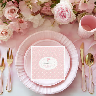 Pink Bow Polka Dot Baby Shower Baby Girl Coquette Napkin