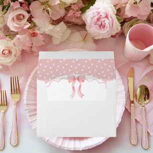 Pink Bow Polka Dot Baby Shower Baby Girl  Envelope