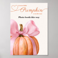 Pink Bow Pumpkin Baby Shower “Photo Booth This Way