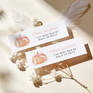 Pink Bow Pumpkin Baby Shower Return Address