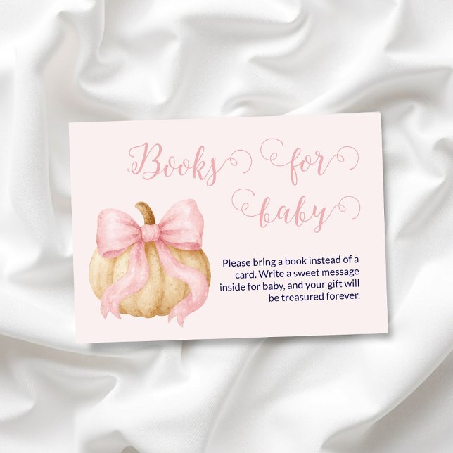 Pink bow Pumpkin Books for Baby Card Baby Shower (Creator Uploaded)