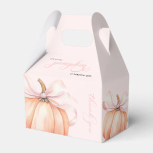 Pink Bow Pumpkin Girl First Birthday Favour Box