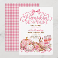 Pink Bow Pumpkin Sip and Paint 30th Adult Birthday