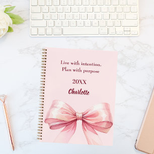 Pink bow quote notebook
