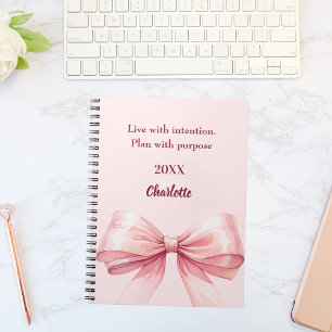 Pink bow quote notebook