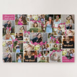 Pink Bow Repeated Photos Collage Congrats Gradute Jigsaw Puzzle<br><div class="desc">Personalised photo collage puzzle to honour your graduate and celebrate her accomplishment. Printed with twelve photos of the graduate repeated through a collage with photos of different dimensions. Upload 12 photos of your daughter to form a collage where the photos are repeated and featured 2-4 times on the photo collage...</div>