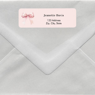 Pink bow return address 