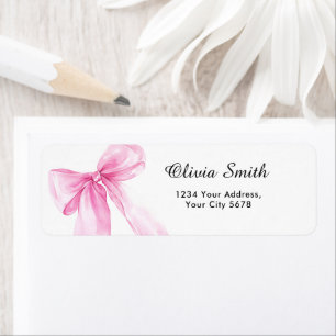 Pink Bow Ribbon Baby Shower Address