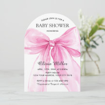 Pink Bow Ribbon Baby Shower