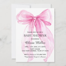 Pink Bow Ribbon Baby Shower