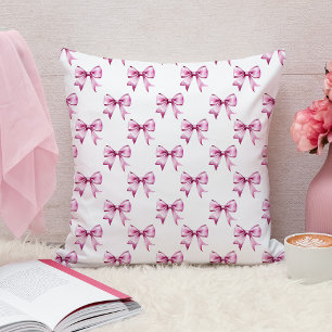 Pink Bow Ribbon Cushion