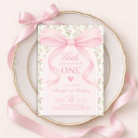 Pink Bow Rose Girls Just Wanna Be One 1st Birthday