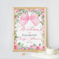 Pink Bow & Roses Coquette Baby Shower Welcome