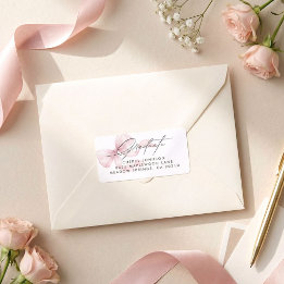Pink Bow Script Graduation Return Address Label